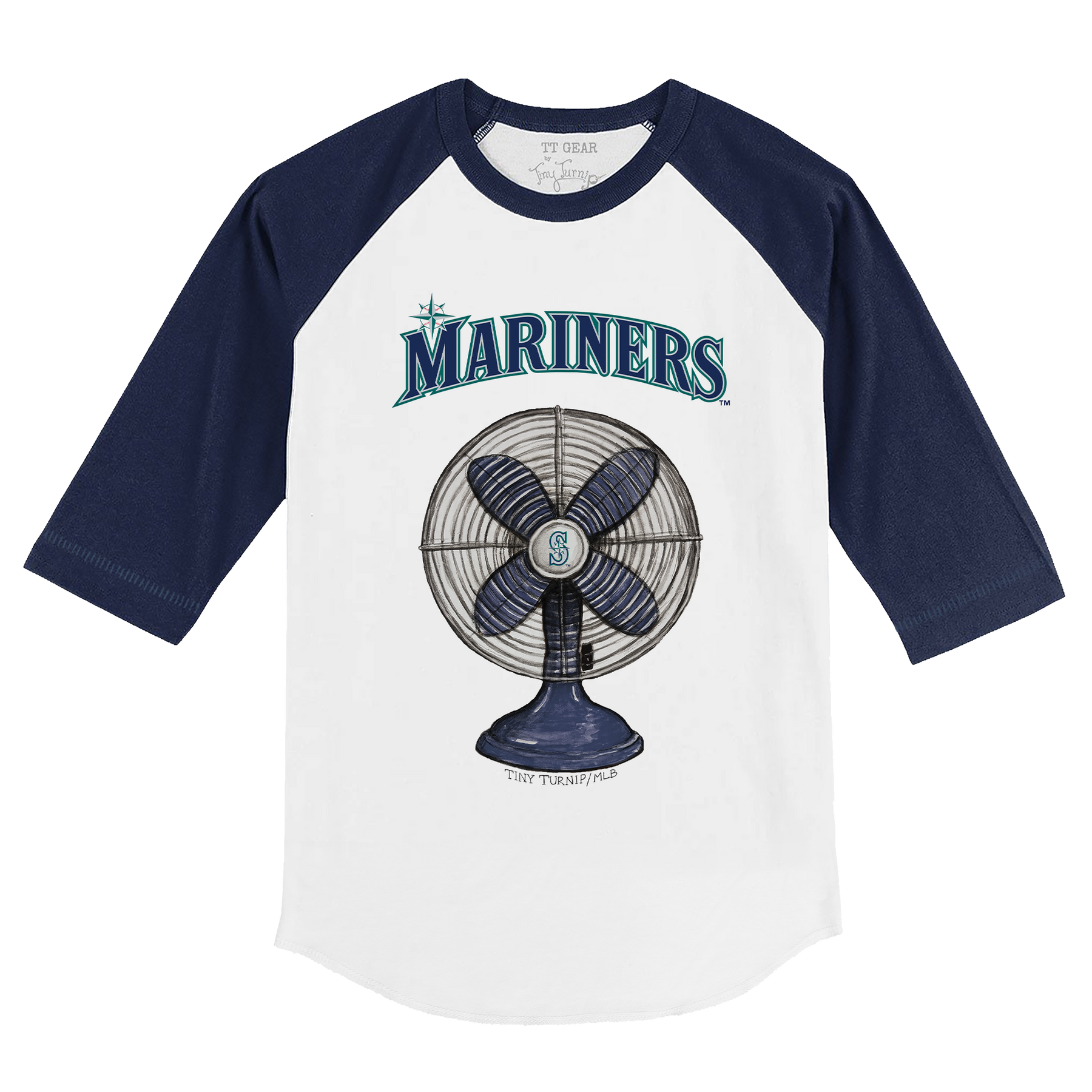 Seattle Mariners Fan 3/4 Navy Blue Sleeve Raglan