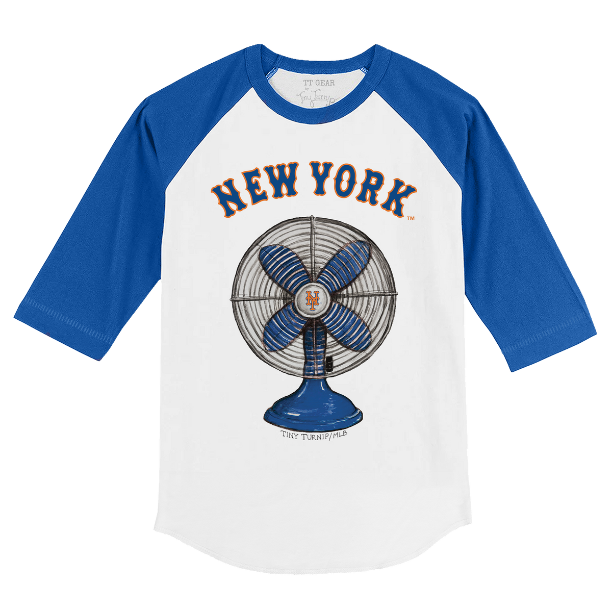 New York Mets Fan 3/4 Royal Blue Sleeve Raglan