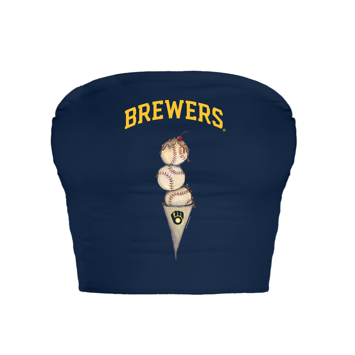 Milwaukee Brewers Triple Scoop Crop Tube Top