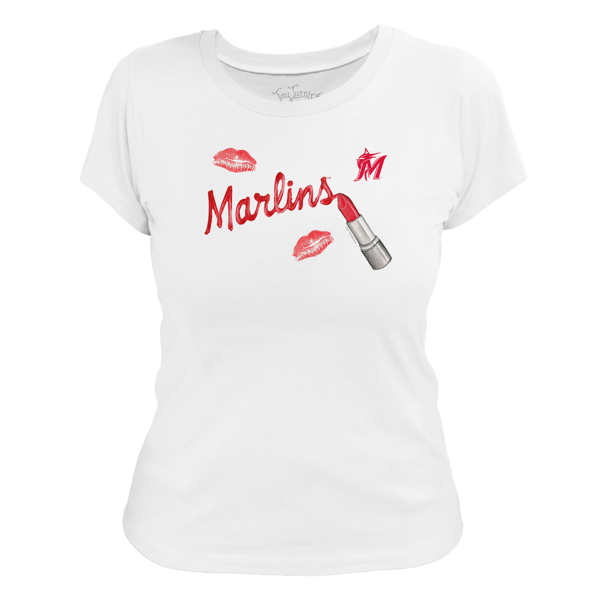 Miami Marlins Lipstick Women's Tee Shirt - Tiny Turnip