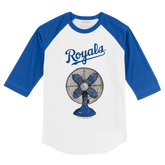 Kansas City Royals Fan 3/4 Royal Blue Sleeve Raglan