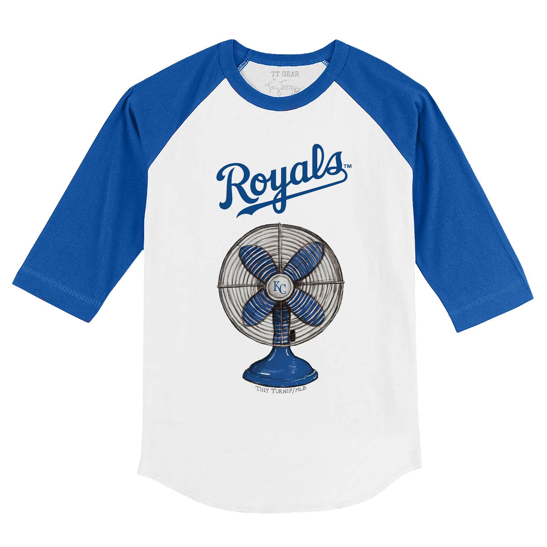 Kansas City Royals Fan 3/4 Royal Blue Sleeve Raglan