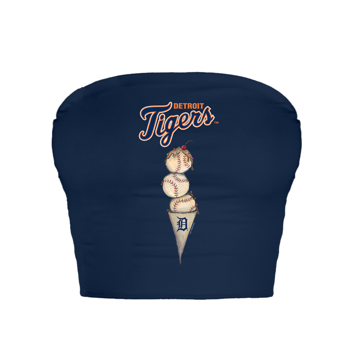 Detroit Tigers Triple Scoop Crop Tube Top
