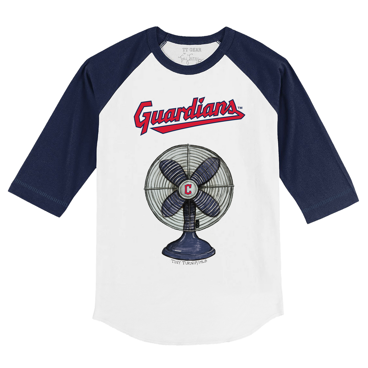 Cleveland Guardians Fan 3/4 Navy Blue Sleeve Raglan