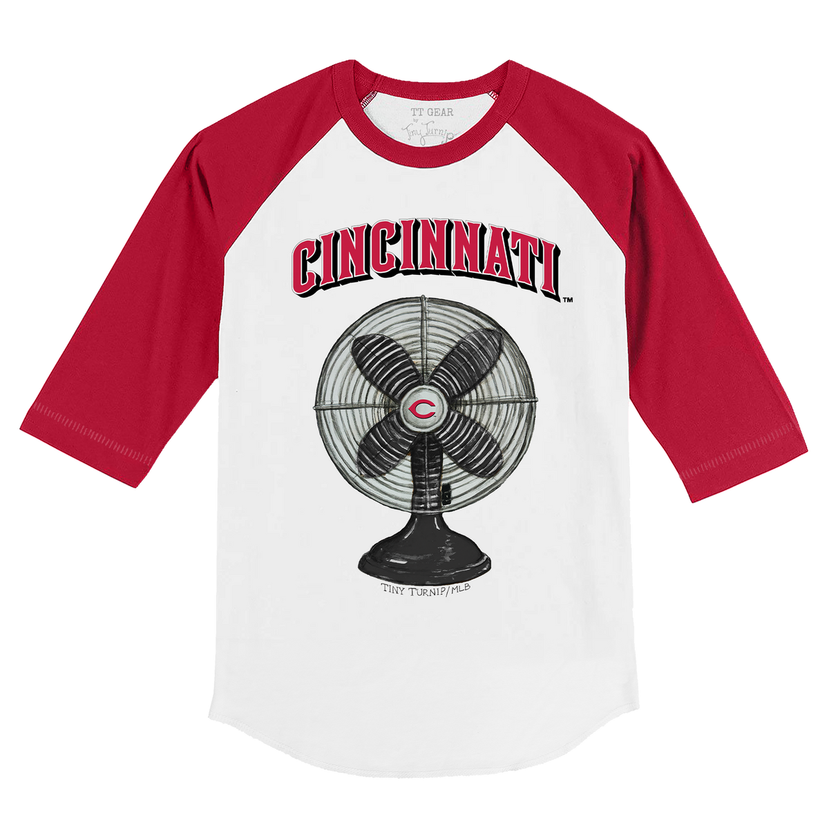 Cincinnati Reds Fan 3/4 Red Sleeve Raglan