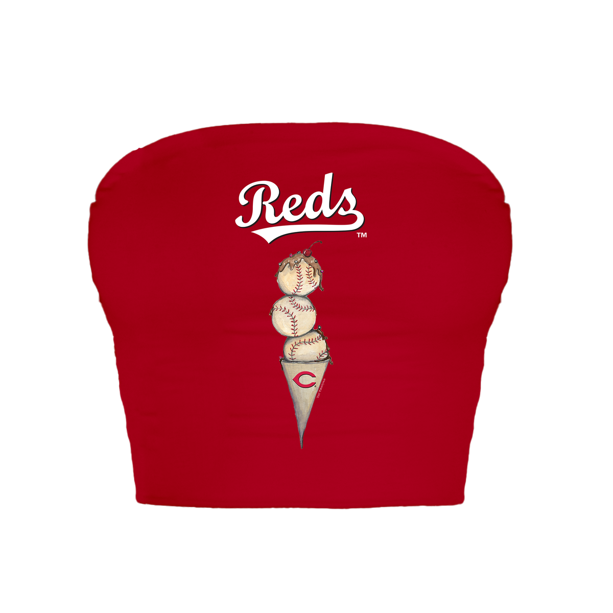Cincinnati Reds Triple Scoop Crop Tube Top