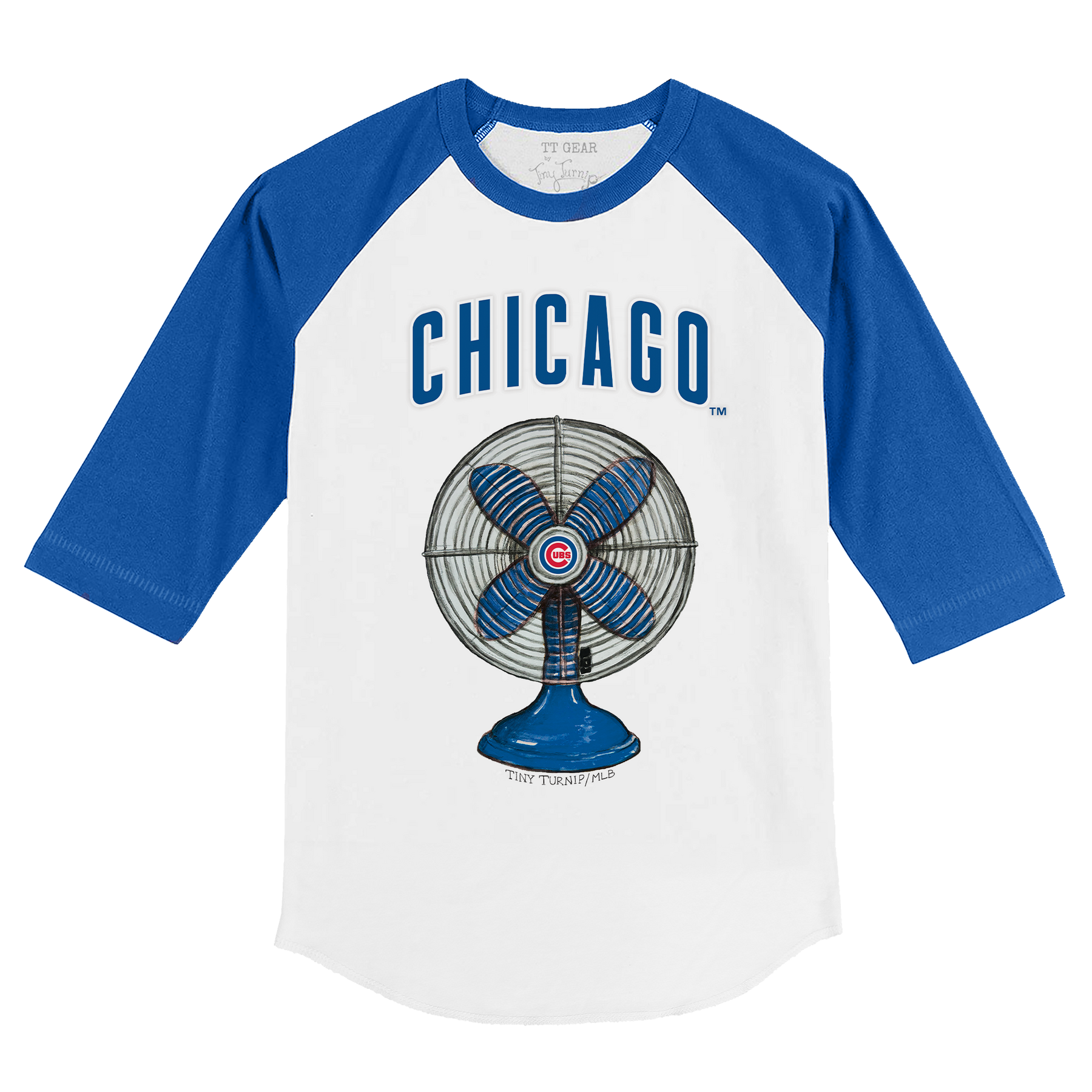 Chicago Cubs Fan 3/4 Royal Blue Sleeve Raglan