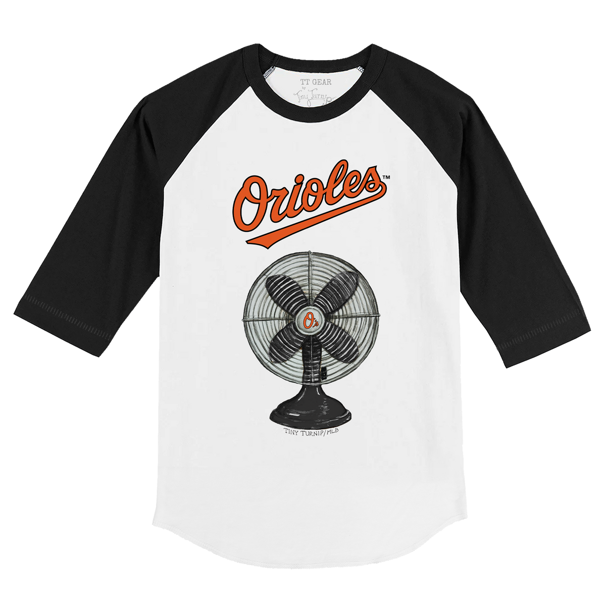 Baltimore Orioles Fan 3/4 Black Sleeve Raglan