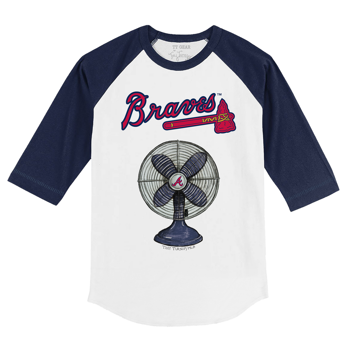 Atlanta Braves Fan 3/4 Navy Blue Sleeve Raglan