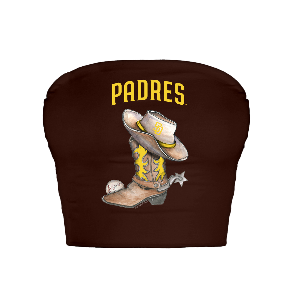 San Diego Padres Cowboy Boot Crop Tube Top