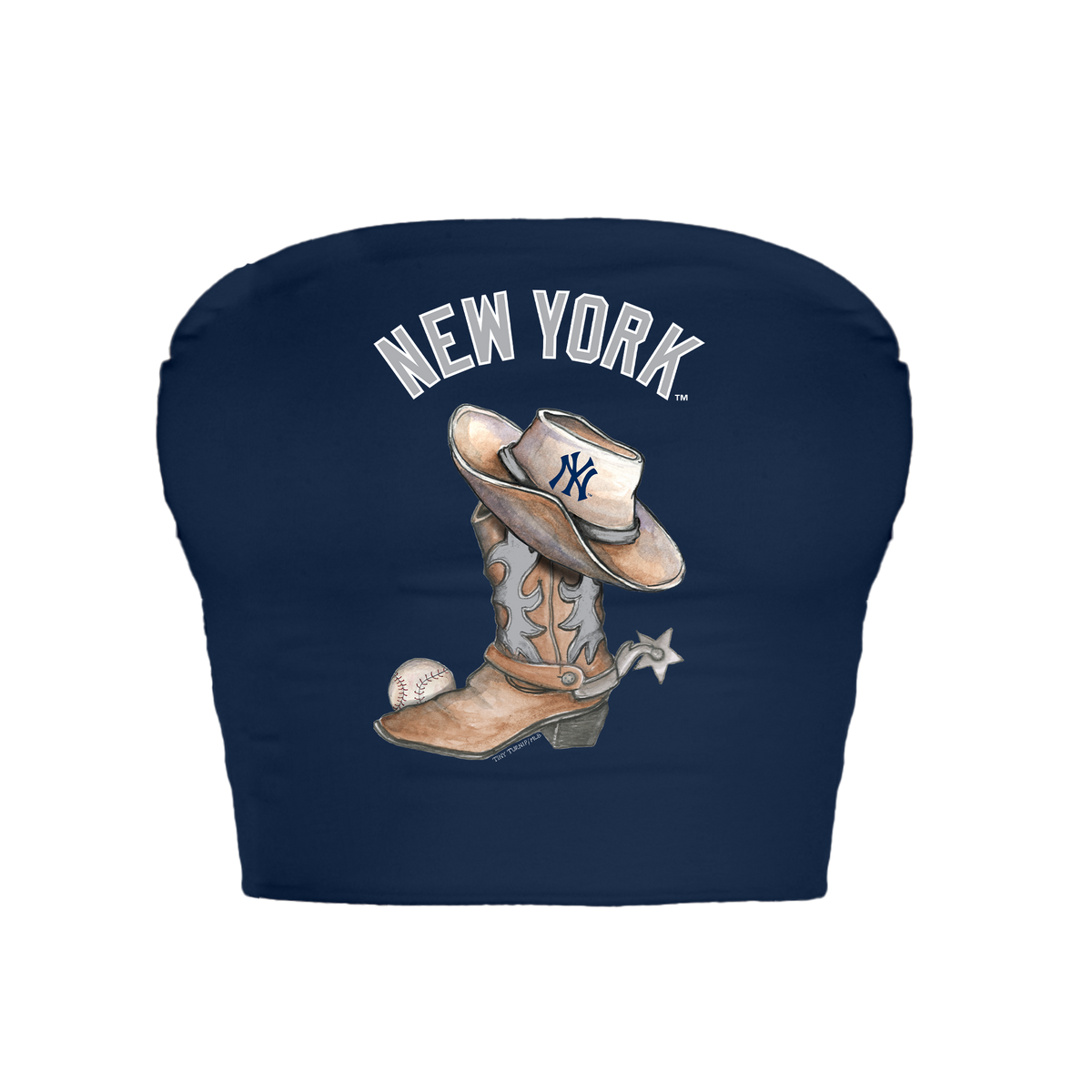 New York Yankees Cowboy Boot Crop Tube Top