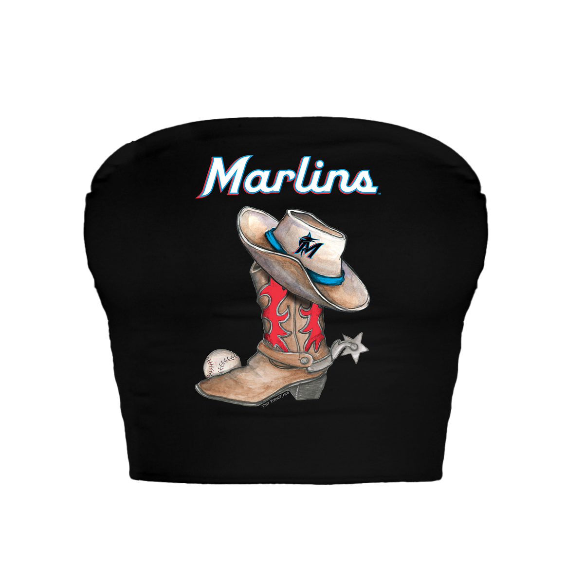 Miami Marlins Cowboy Boot Crop Tube Top