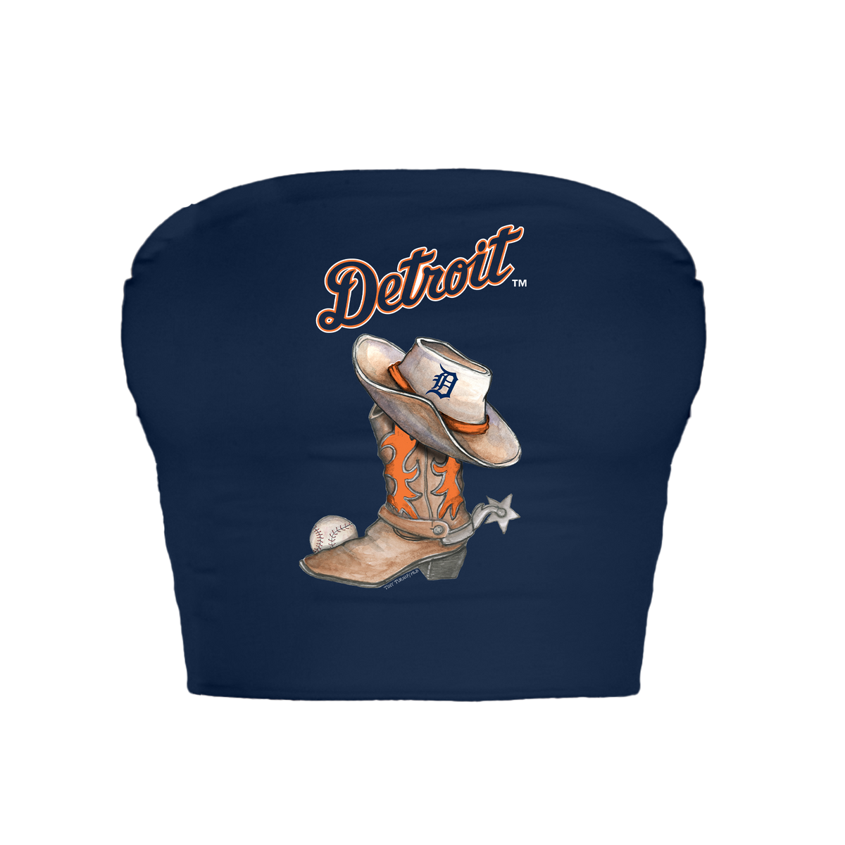 Detroit Tigers Cowboy Boot Crop Tube Top