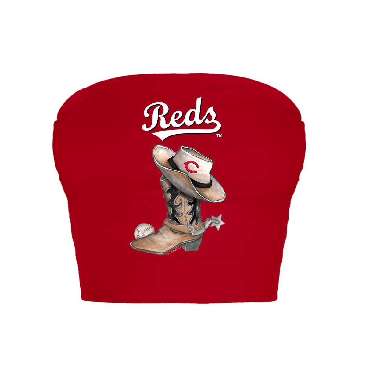 Cincinnati Reds Cowboy Boot Crop Tube Top