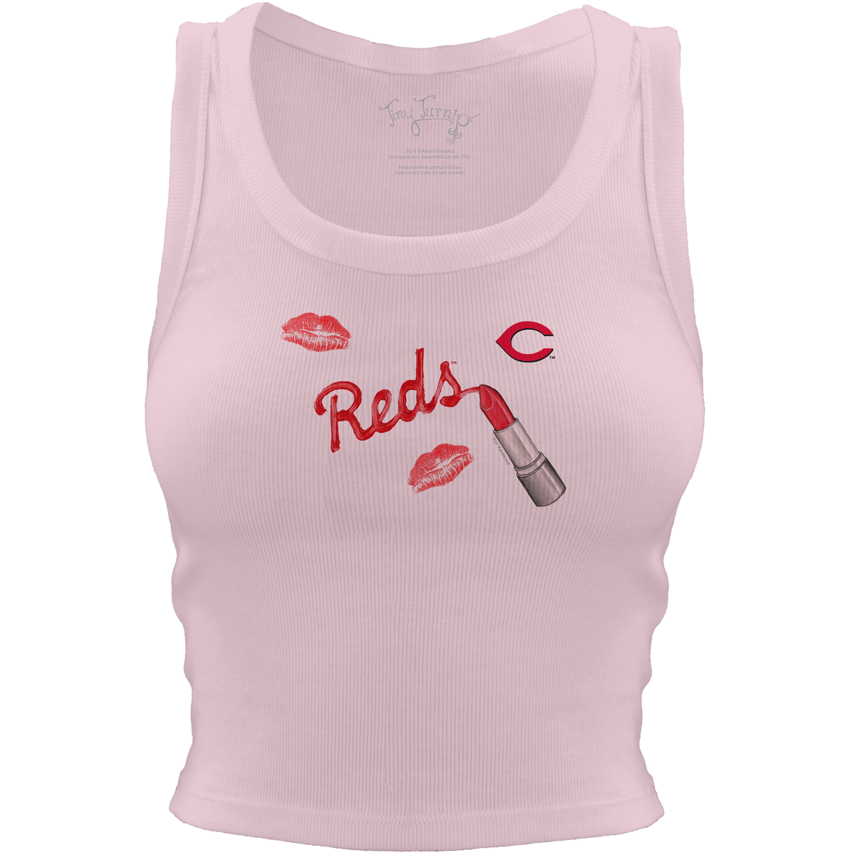 Cincinnati Reds Lipstick Crop Tank - Tiny Turnip