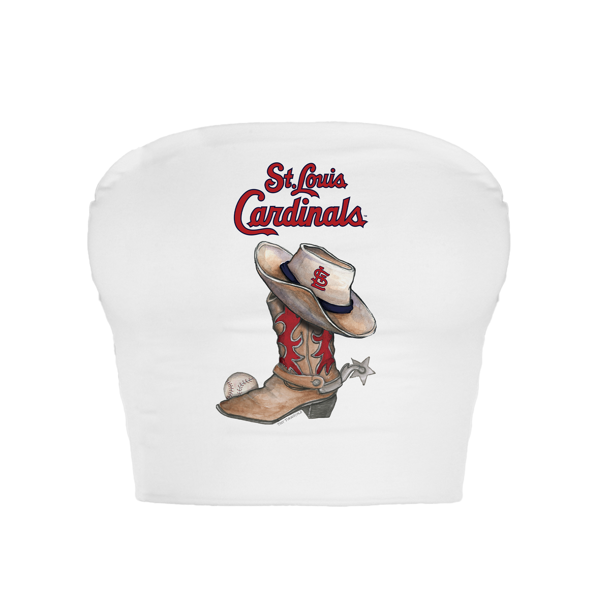 St. Louis Cardinals Cowboy Boot Crop Tube Top
