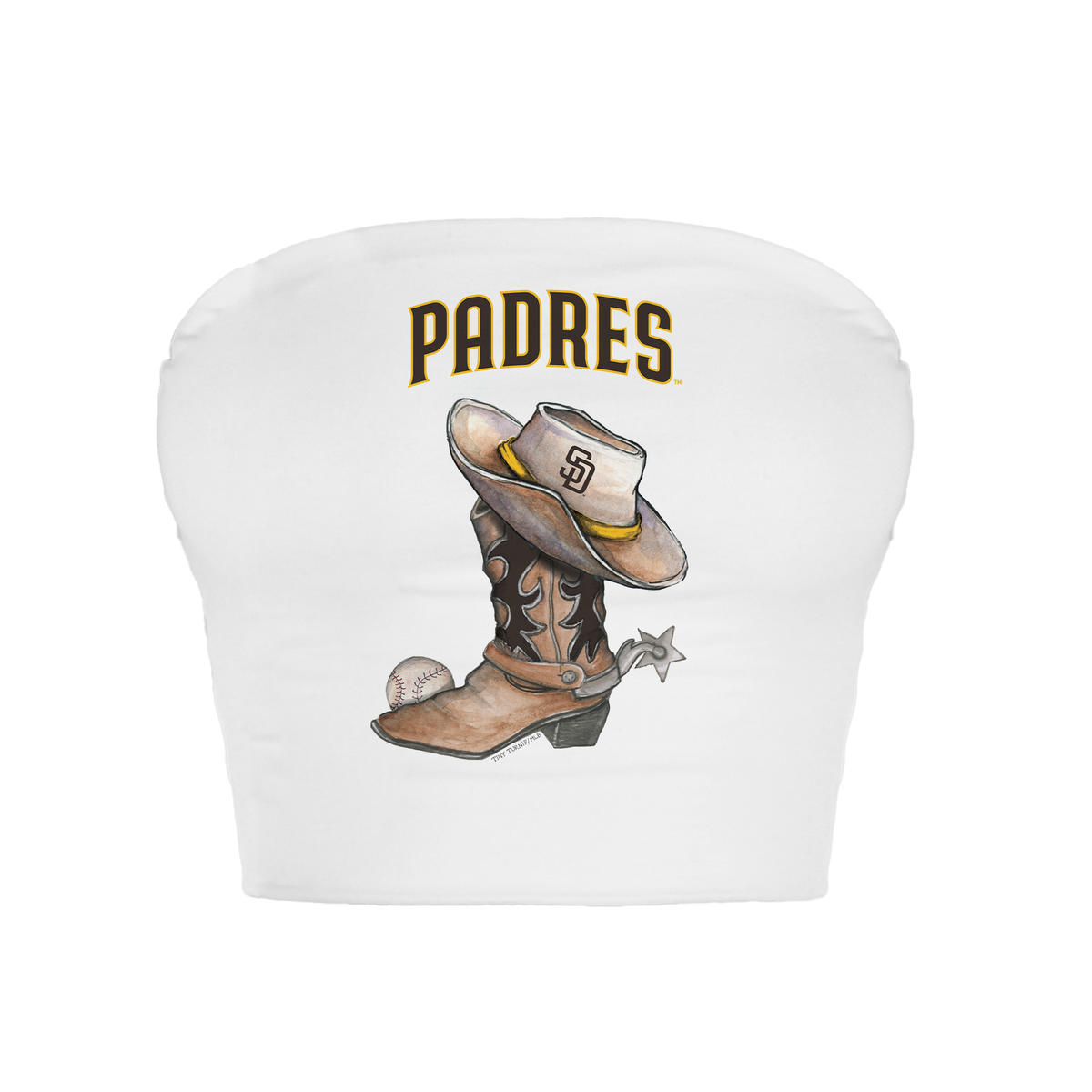 San Diego Padres Cowboy Boot Crop Tube Top