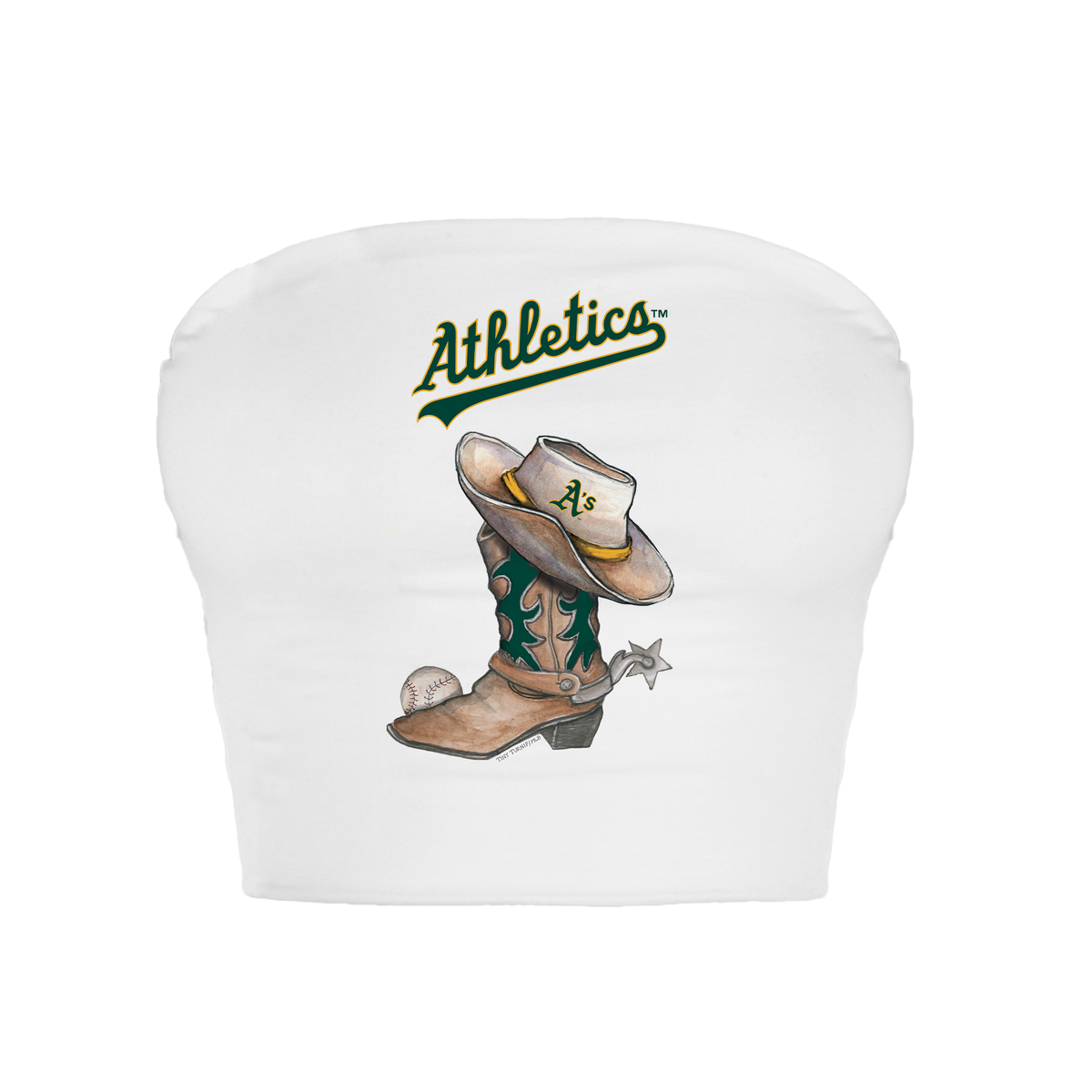 Oakland Athletics Cowboy Boot Crop Tube Top