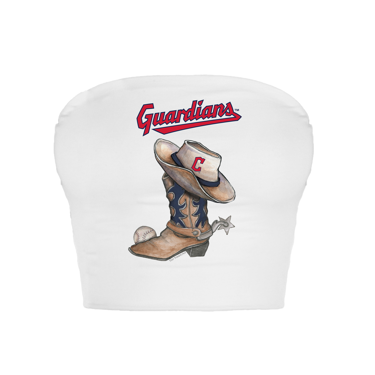 Cleveland Guardians Cowboy Boot Crop Tube Top
