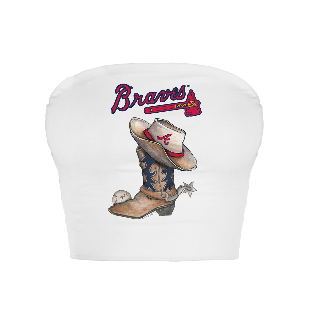 Atlanta Braves Cowboy Boot Crop Tube Top