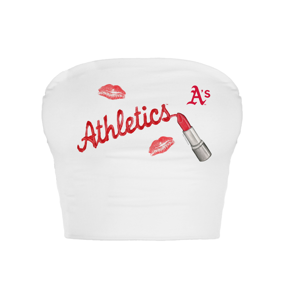 Oakland Athletics Lipstick Crop Tube Top