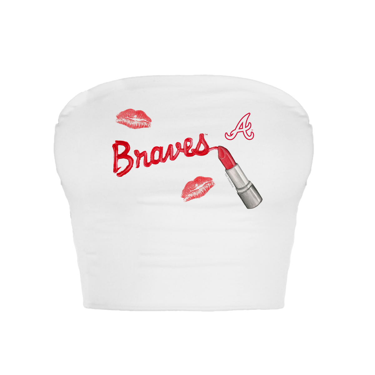 Atlanta Braves Lipstick Crop Tube Top