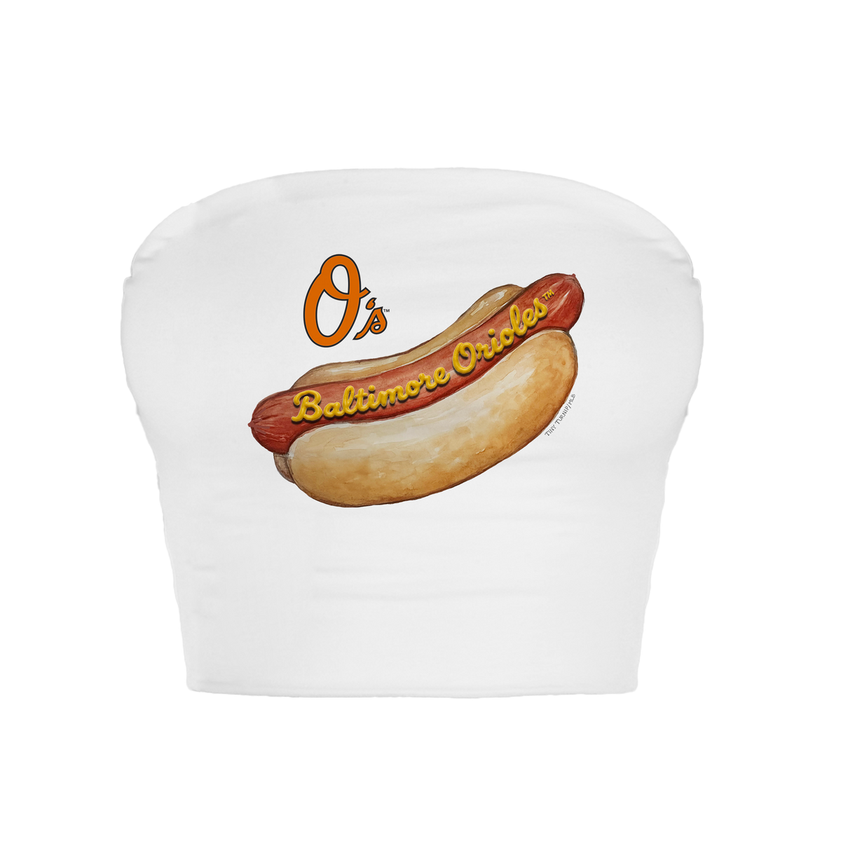 Baltimore Orioles Hot Dog Crop Tube Top