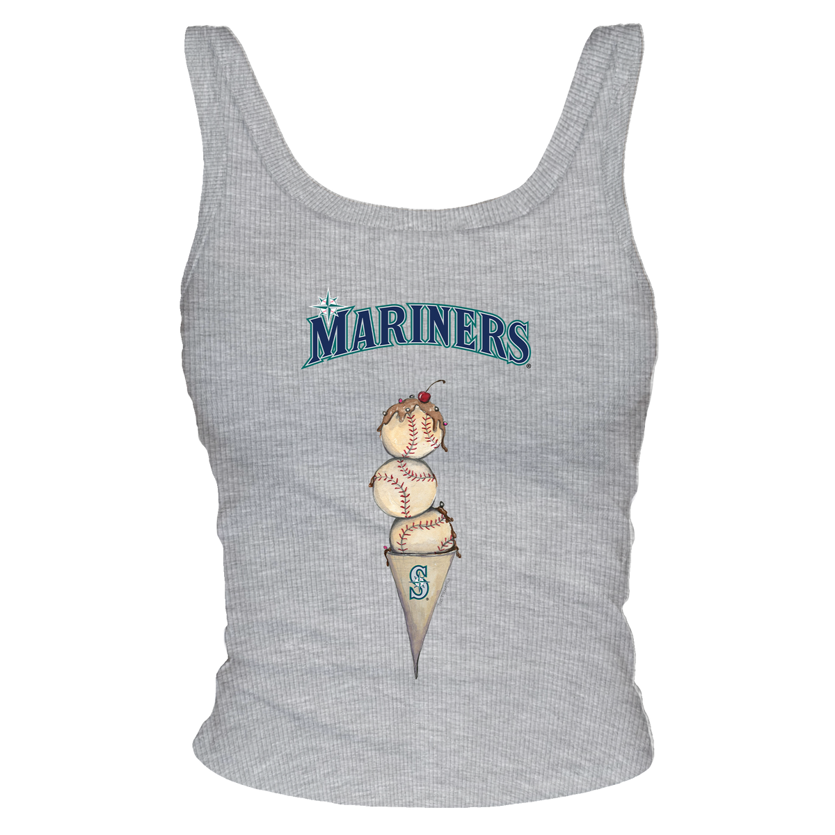 Seattle Mariners Triple Scoop Ribbed Tank - Tiny Turnip