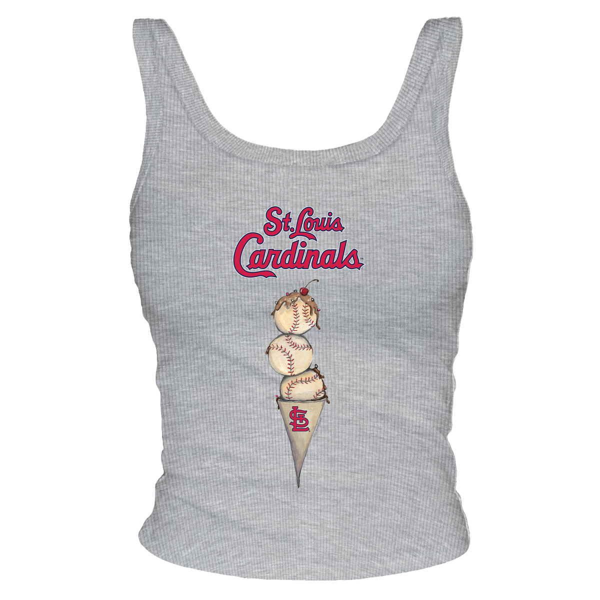 St. Louis Cardinals Triple Scoop Ribbed Tank