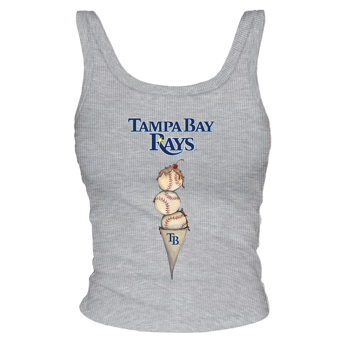 Tampa Bay Rays Triple Scoop Ribbed Tank - Tiny Turnip