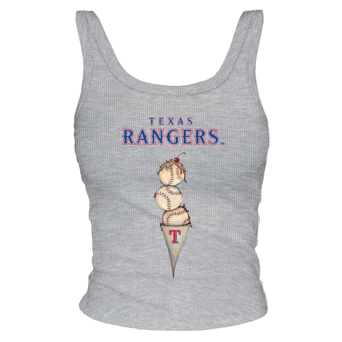 Texas Rangers Triple Scoop Ribbed Tank - Tiny Turnip