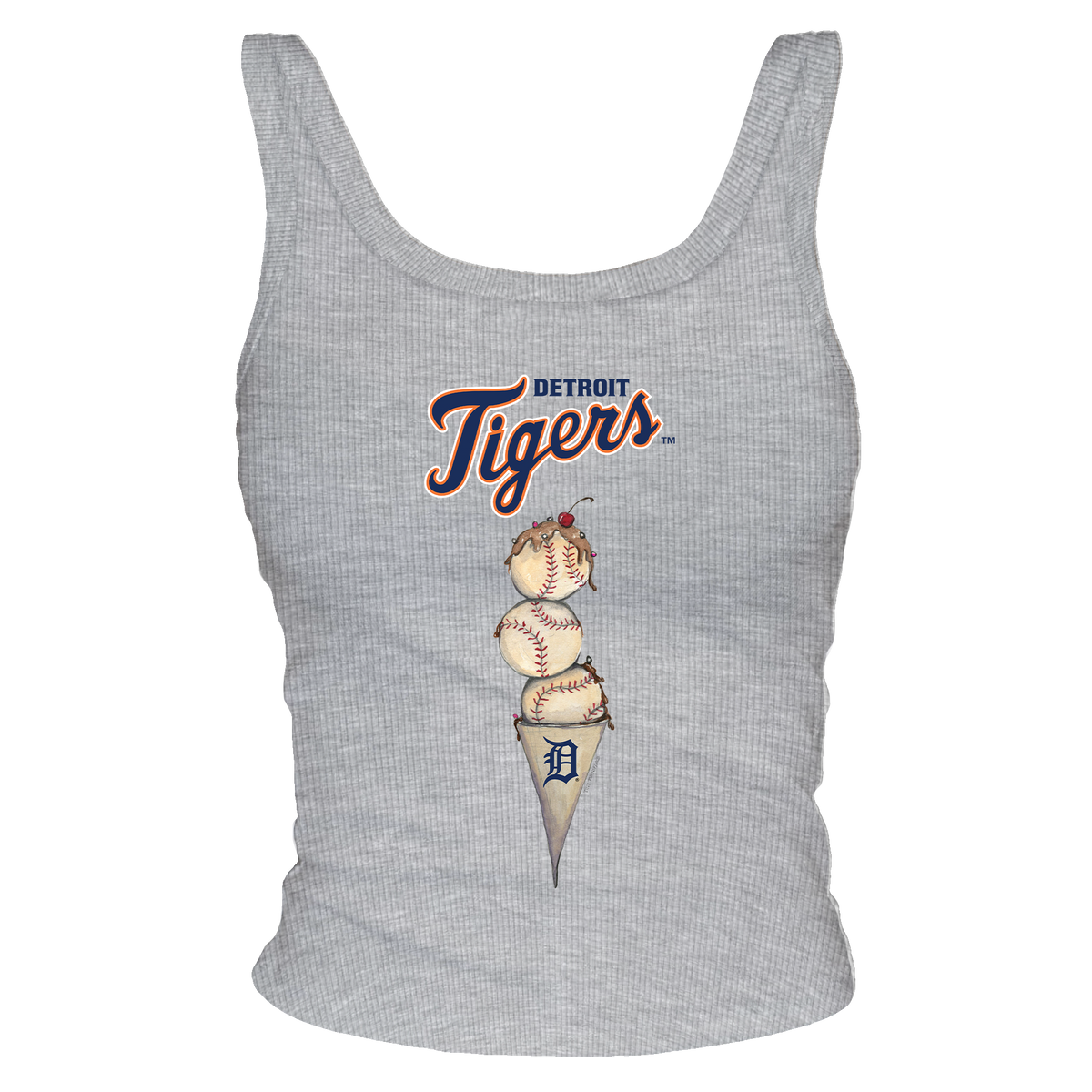 Detroit Tigers Triple Scoop Ribbed Tank - Tiny Turnip