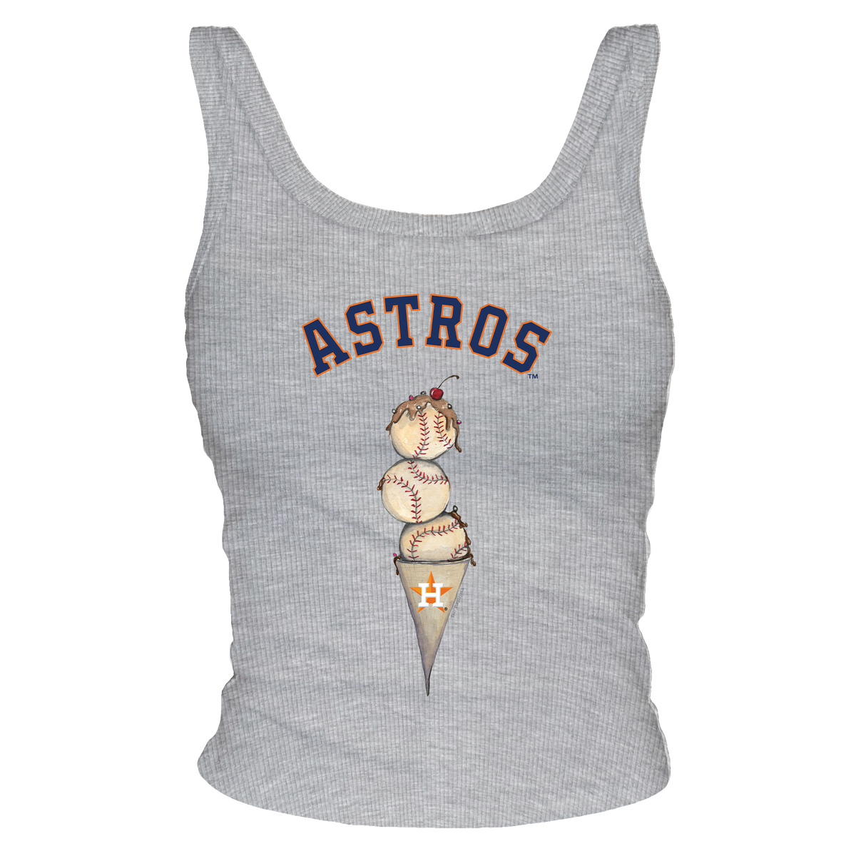 Houston Astros Triple Scoop Ribbed Tank - Tiny Turnip