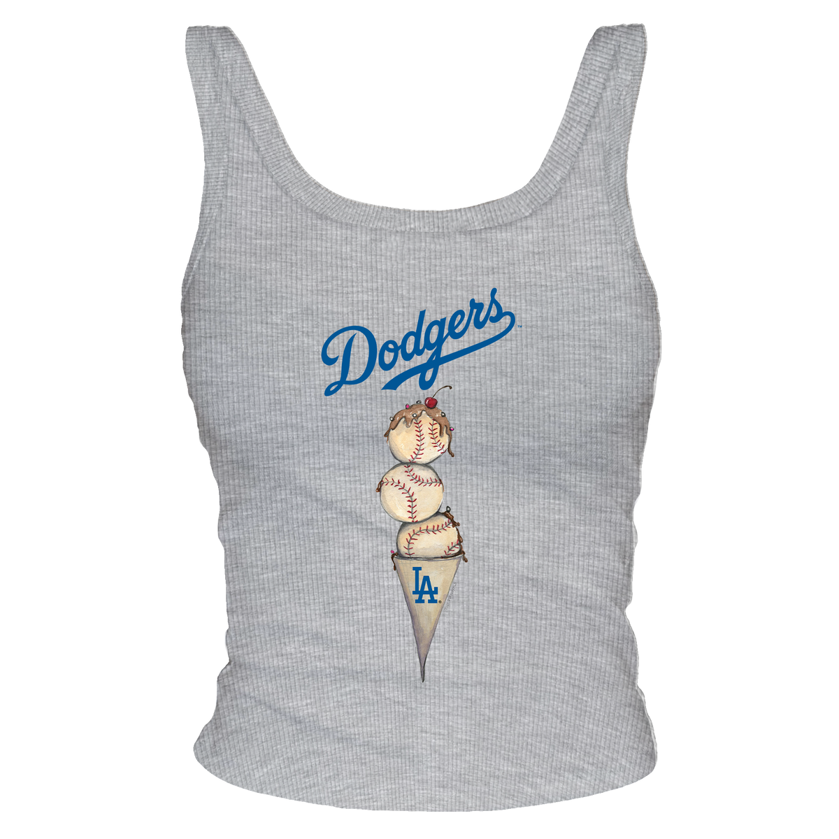 Los Angeles Dodgers Triple Scoop Ribbed Tank - Tiny Turnip