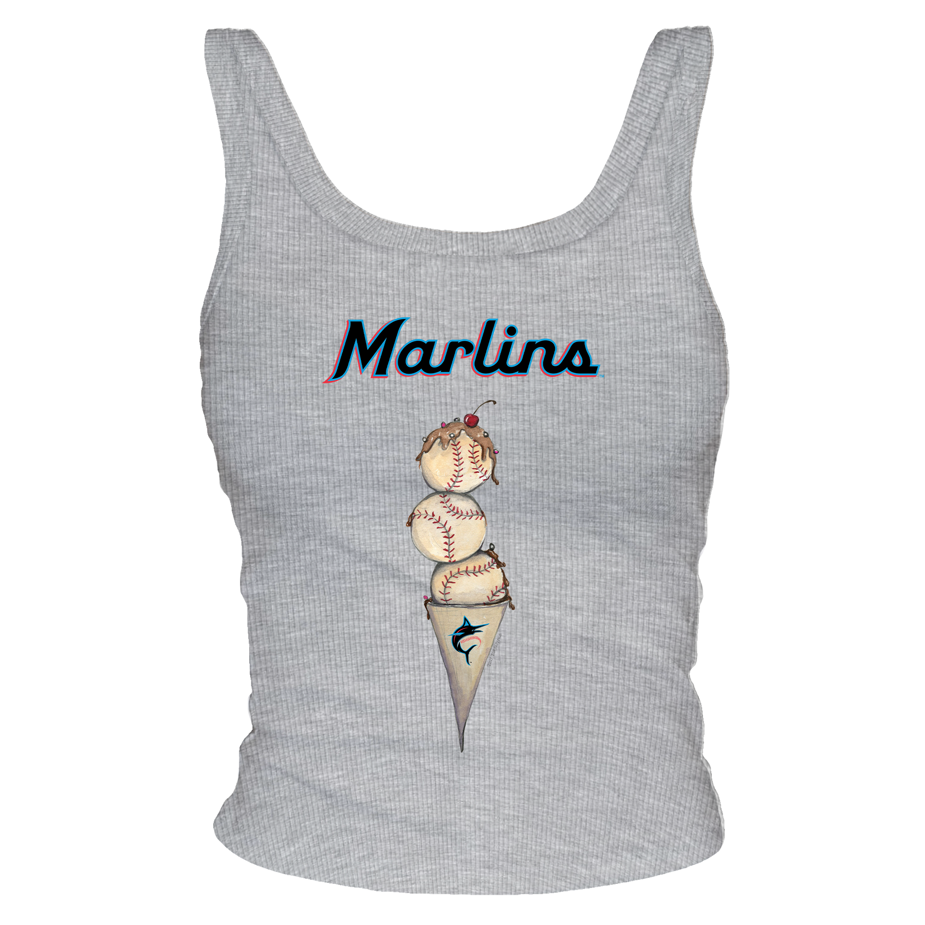 Miami Marlins Triple Scoop Ribbed Tank