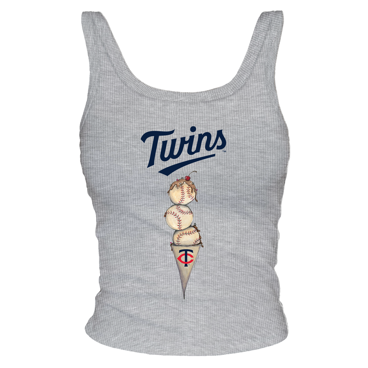 Minnesota Twins Triple Scoop Ribbed Tank - Tiny Turnip