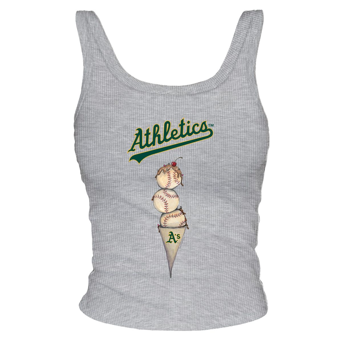 Oakland Athletics Triple Scoop Ribbed Tank - Tiny Turnip