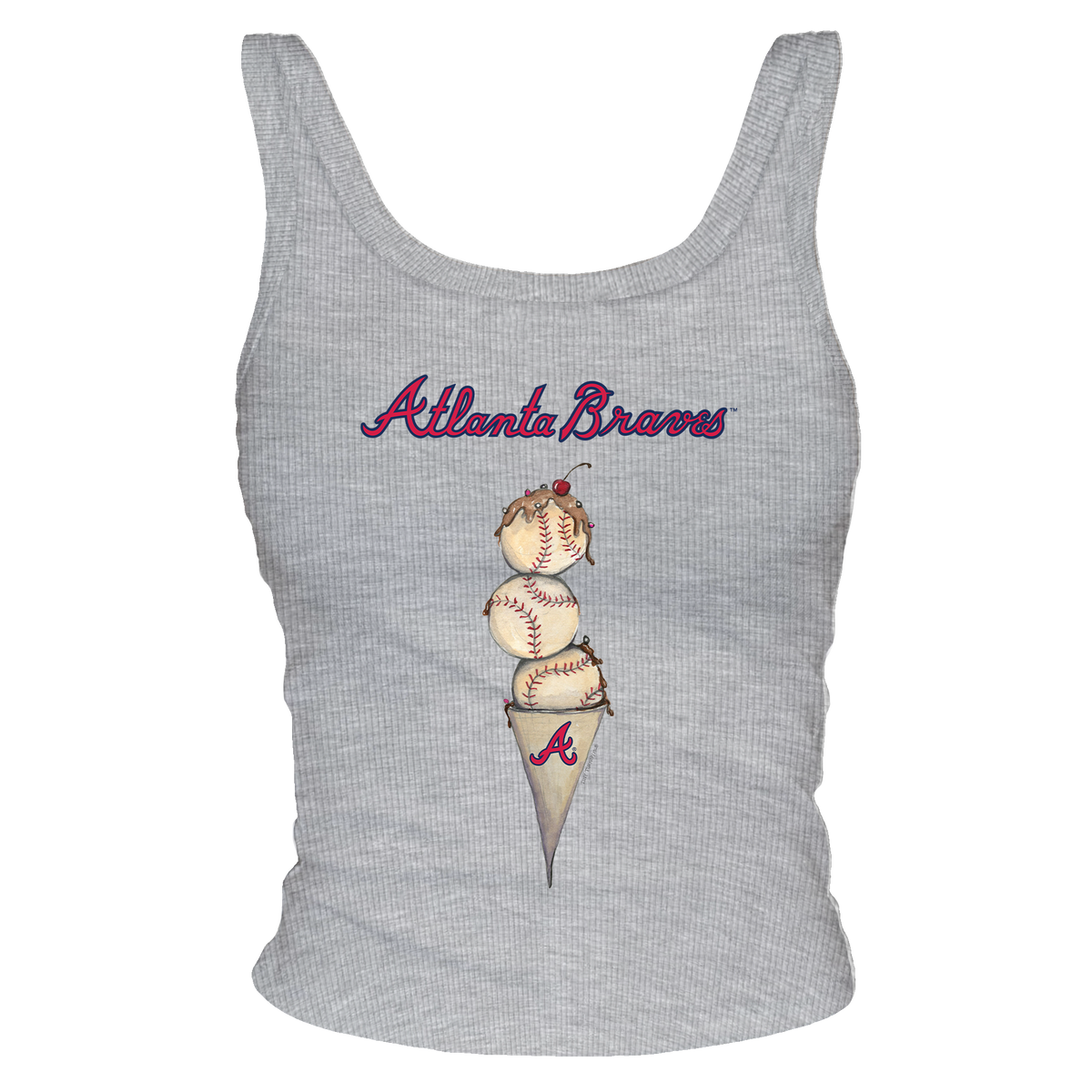Atlanta Braves Triple Scoop Ribbed Tank - Tiny Turnip
