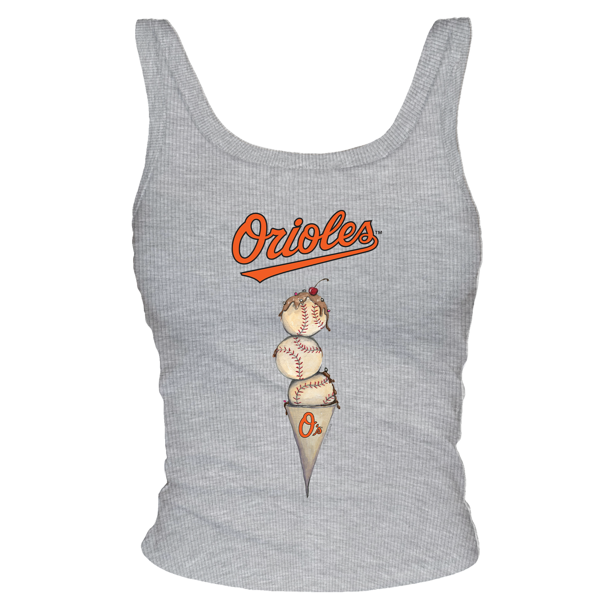 Baltimore Orioles Triple Scoop Ribbed Tank - Tiny Turnip