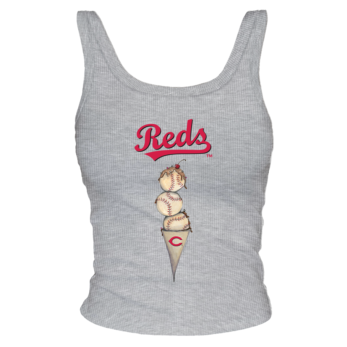 Cincinnati Reds Triple Scoop Ribbed Tank - Tiny Turnip