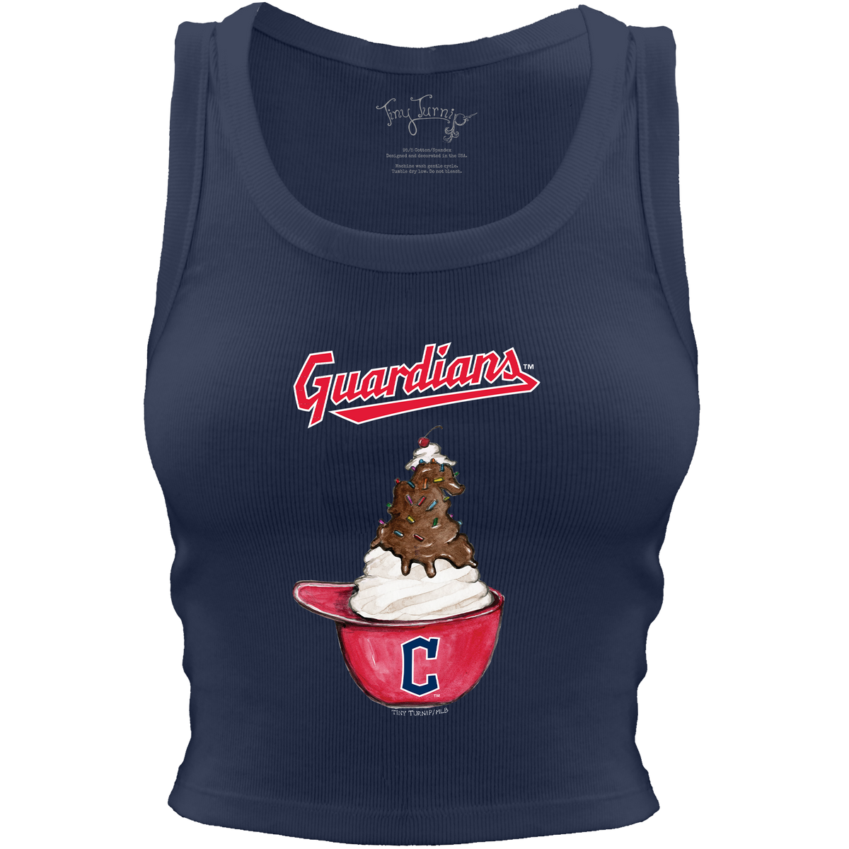 Cleveland Guardians Sundae Helmet Crop Tank - Tiny Turnip