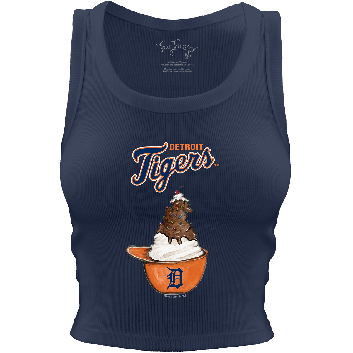 Detroit Tigers Sundae Helmet Crop Tank - Tiny Turnip