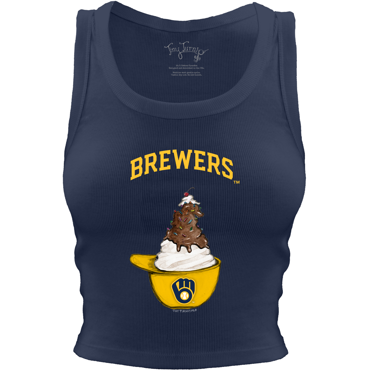 Milwaukee Brewers Sundae Helmet Crop Tank - Tiny Turnip