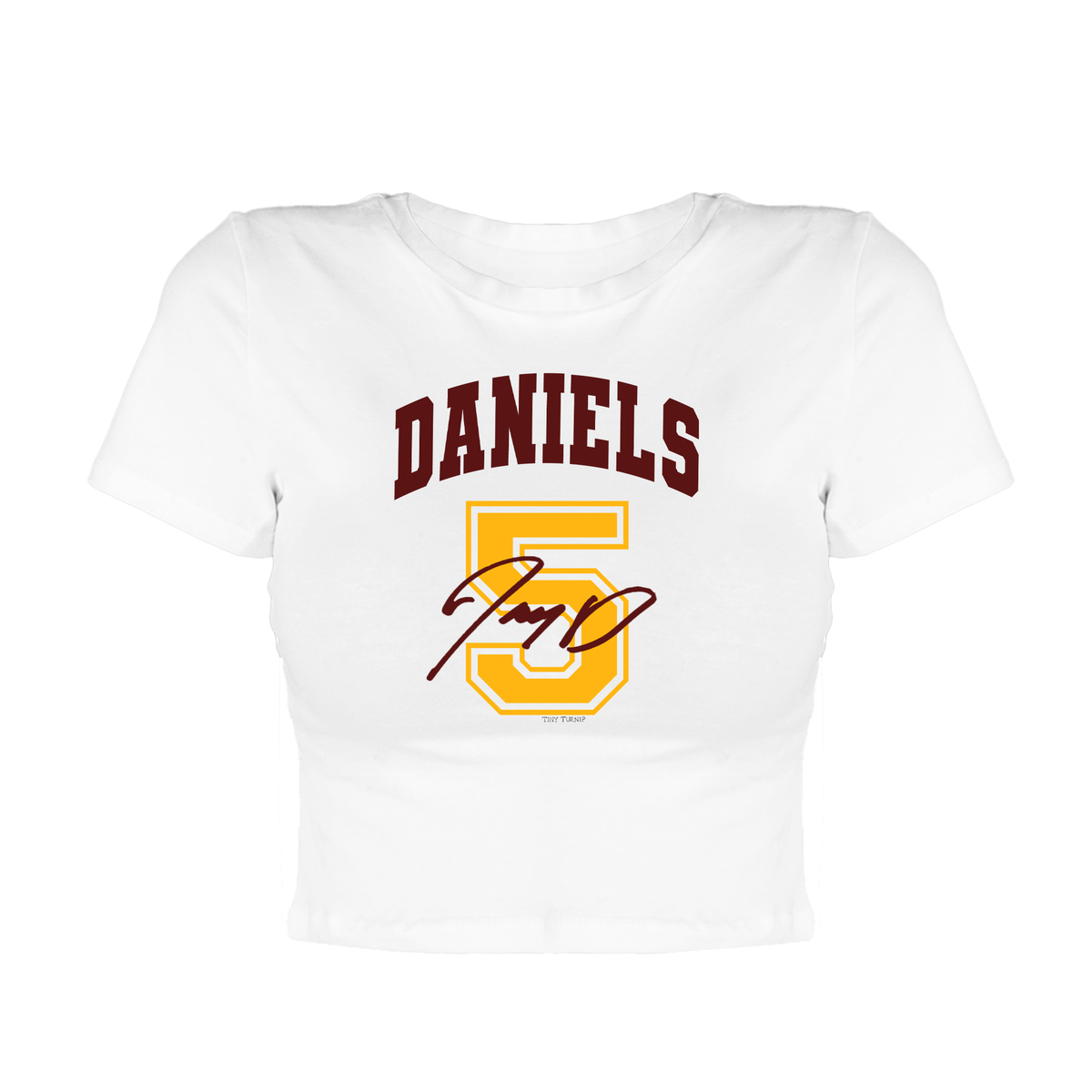 VIP Football: Name Arch w/ Signature, Number - Candice Fitted Crop Tee