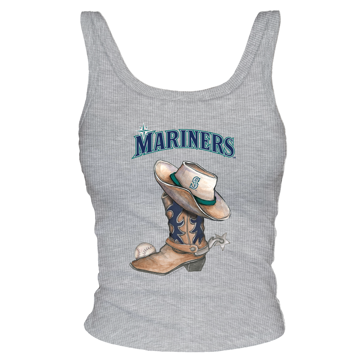 Seattle Mariners Cowboy Boot Ribbed Tank