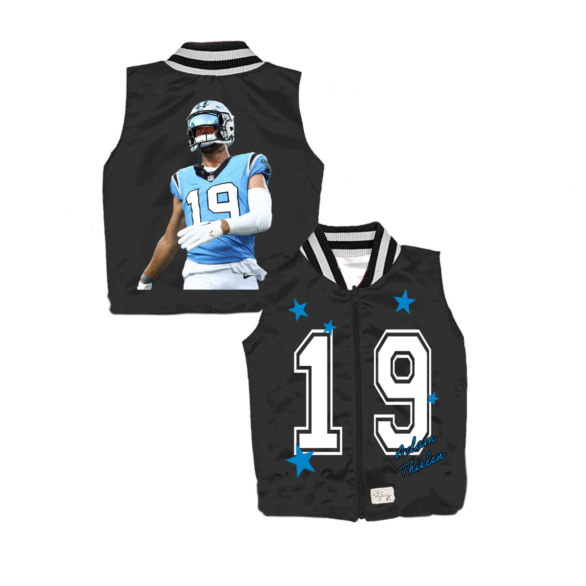 VIP Football: Photo w/ Name, Number - Reversible Bomber Vest