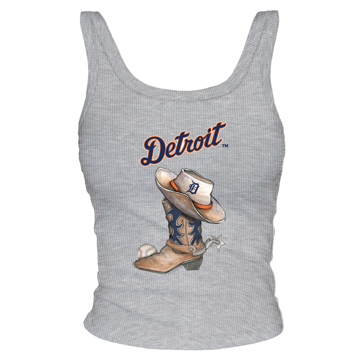 Detroit Tigers Cowboy Boot Ribbed Tank