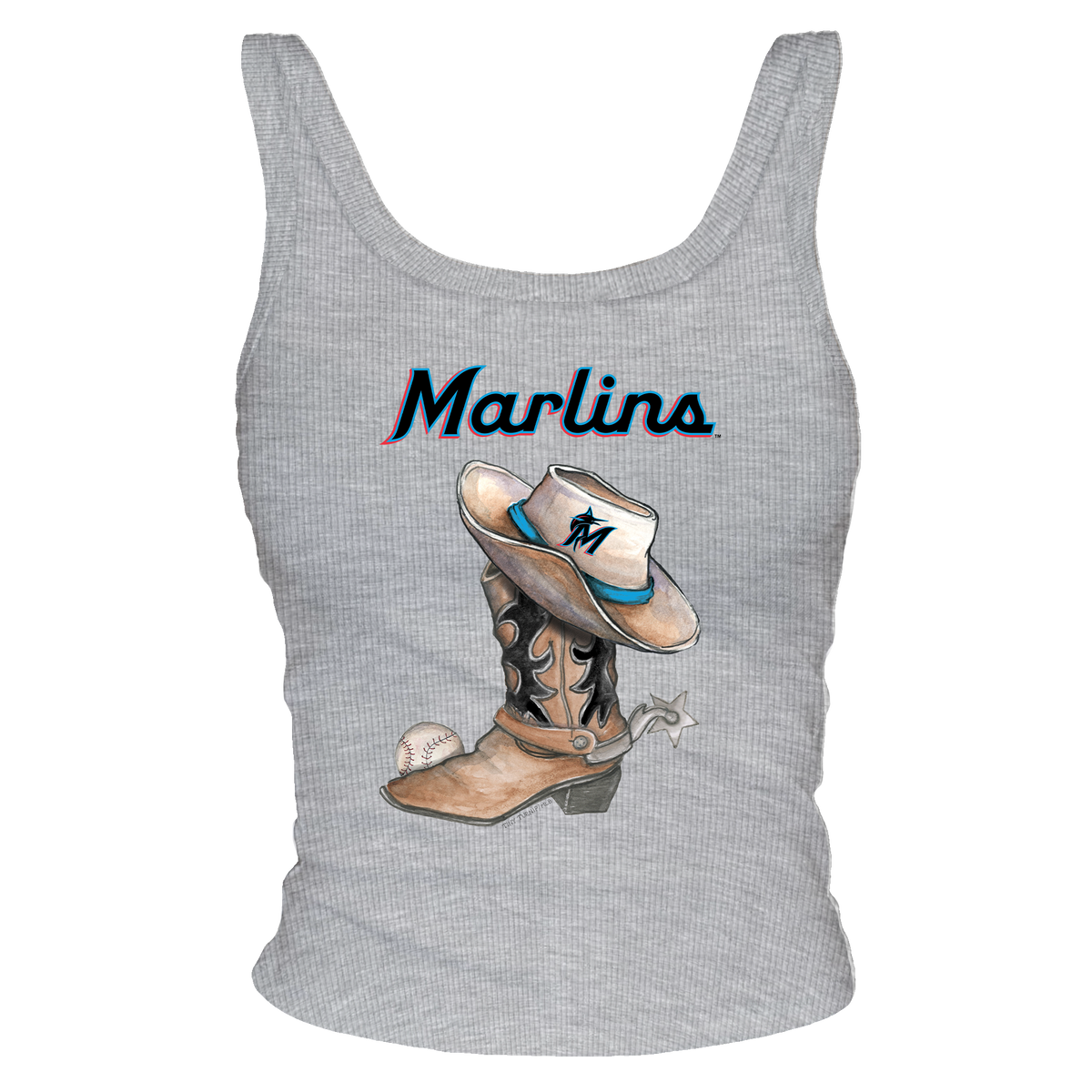 Miami Marlins Cowboy Boot Ribbed Tank