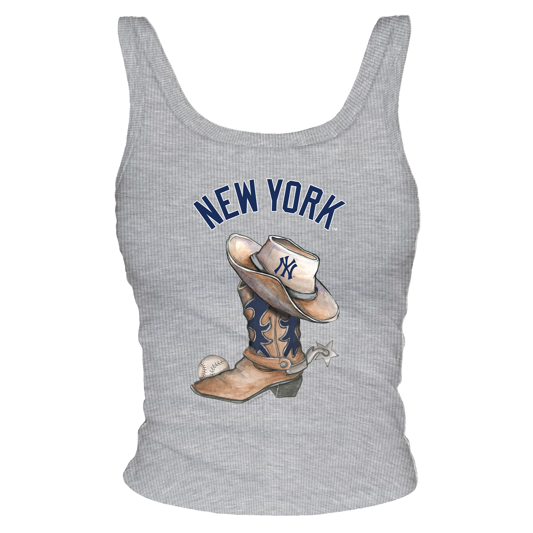 New York Yankees Cowboy Boot Ribbed Tank