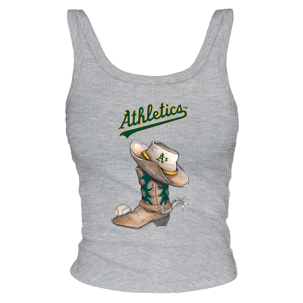 Oakland Athletics Cowboy Boot Ribbed Tank